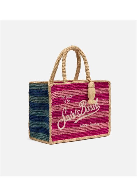 Borsa media in rafia SAINT BARTH | COL0013 COLETTE RAFFIA01110H STRIPES MULTIC 2132 EMB